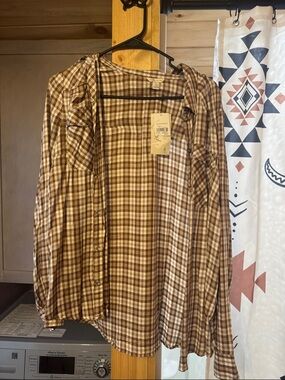Cato Brown Plaid Lightweight Shirt Jacket